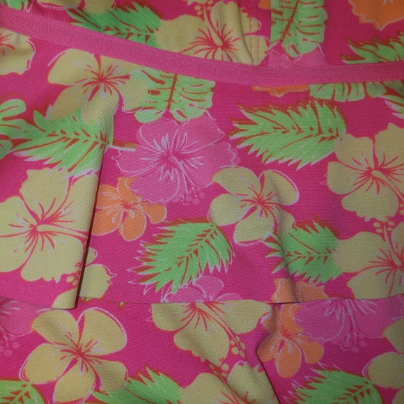 Candy Girl Swim Neon Floral Halter Bikini Swimwear - Picture 2 of 3